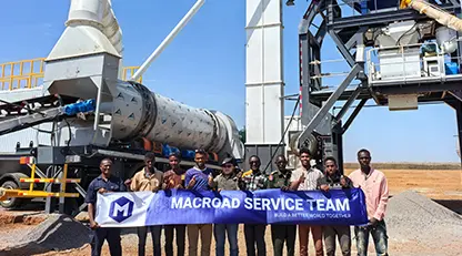 High-precision asphalt output from the ALYQ90 mobile plant meeting military-grade standards for a high-stakes road project.