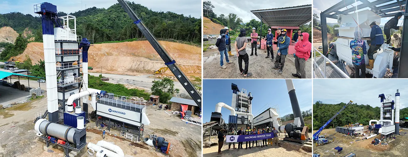 MACROAD ALQ120 asphalt plant (120t/h) empowering rapid market entry and infrastructure growth in Sabah.